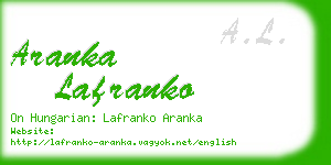 aranka lafranko business card